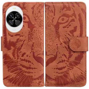 For Huawei nova 14 Tiger Embossing Pattern Flip Leather Phone Case(Brown)
