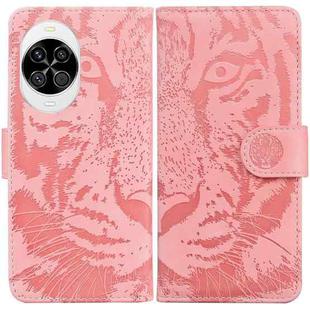 For Huawei nova 14 Tiger Embossing Pattern Flip Leather Phone Case(Pink)