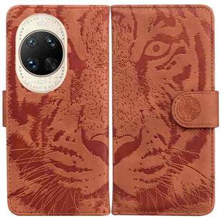 For Huawei nova 14 Ultra Tiger Embossing Pattern Flip Leather Phone Case(Brown)