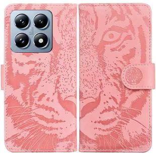 For Xiaomi 14T Pro Tiger Embossing Pattern Flip Leather Phone Case(Pink)