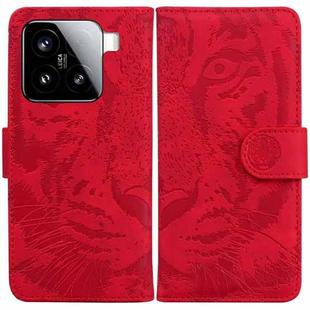 For Xiaomi 15 Tiger Embossing Pattern Flip Leather Phone Case(Red)