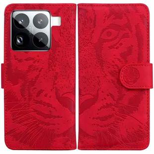 For Xiaomi 15 Pro Tiger Embossing Pattern Flip Leather Phone Case(Red)