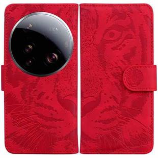 For Xiaomi 15 Ultra Tiger Embossing Pattern Flip Leather Phone Case(Red)