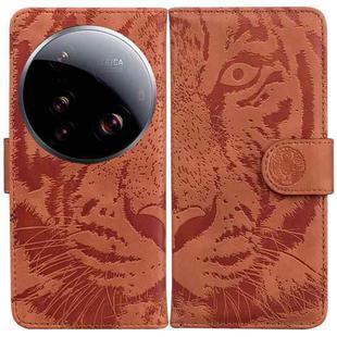 For Xiaomi 15 Ultra Tiger Embossing Pattern Flip Leather Phone Case(Brown)