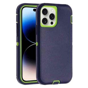 For iPhone 14 Pro Robot Three-proof Life Waterproof Phone Case with Holder(Royal Blue + Green)