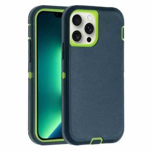 For iPhone 13 Pro Max Robot Three-proof Life Waterproof Phone Case with Holder(Dark Green + Light Green)