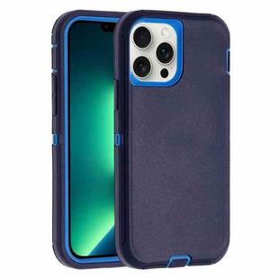 For iPhone 13 Pro Max Robot Three-proof Life Waterproof Phone Case with Holder(Royal Blue + Blue)