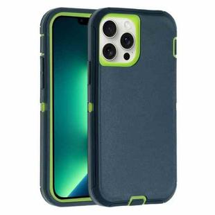 For iPhone 13 Pro Robot Three-proof Life Waterproof Phone Case with Holder(Dark Green + Light Green)