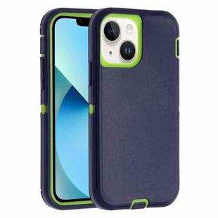 For iPhone 13 Robot Three-proof Life Waterproof Phone Case with Holder(Royal Blue + Green)