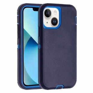 For iPhone 13 mini Robot Three-proof Life Waterproof Phone Case with Holder(Royal Blue + Blue)