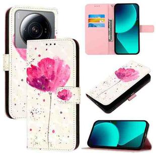 For Xiaomi 12S Ultra 3D Painting Horizontal Flip Leather Phone Case(Flower)