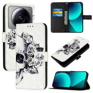 For Xiaomi 12S Ultra 3D Painting Horizontal Flip Leather Phone Case(Skull)