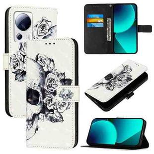 For Xiaomi 13 Lite / Civi 2 3D Painting Horizontal Flip Leather Phone Case(Skull)