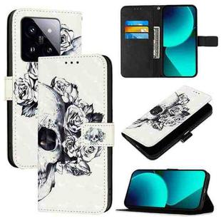 For Xiaomi 14 Pro 3D Painting Horizontal Flip Leather Phone Case(Skull)