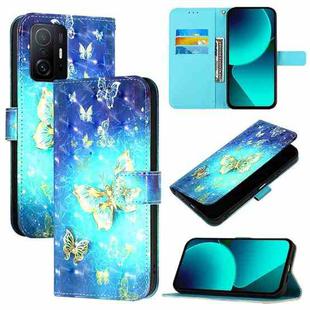 For Xiaomi Mi 10T 5G / Mi 10T Pro 5G 3D Painting Horizontal Flip Leather Phone Case(Golden Butterfly)