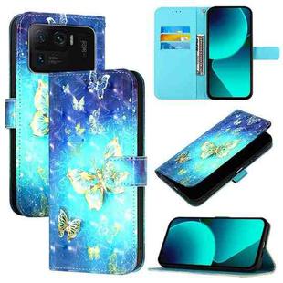 For Xiaomi Mi 11 Ultra 3D Painting Horizontal Flip Leather Phone Case(Golden Butterfly)