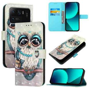 For Xiaomi Mi 11 Ultra 3D Painting Horizontal Flip Leather Phone Case(Grey Owl)