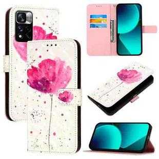 For Xiaomi Poco X4 NFC 3D Painting Horizontal Flip Leather Phone Case(Flower)