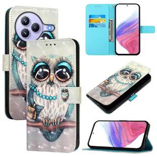 For Xiaomi Civi 5 Pro 3D Painting Horizontal Flip Leather Phone Case(Grey Owl)