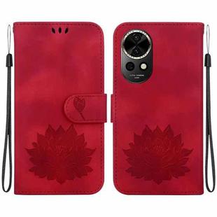 For Huawei nova 12 Lotus Embossed Leather Phone Case(Red)