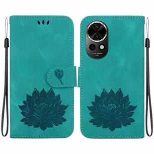 For Huawei nova 12 Lotus Embossed Leather Phone Case(Green)