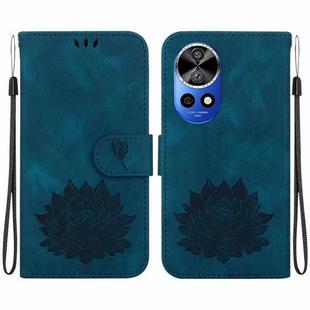 For Huawei nova 12 Pro / nova 12 Ultra Lotus Embossed Leather Phone Case(Dark Blue)