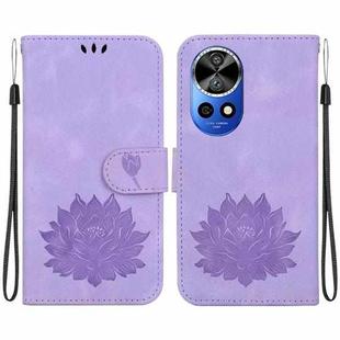 For Huawei nova 12 Pro / nova 12 Ultra Lotus Embossed Leather Phone Case(Purple)