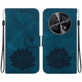 For Huawei nova 12i Lotus Embossed Leather Phone Case(Dark Blue)