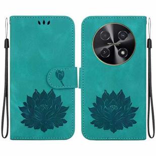 For Huawei nova 12i Lotus Embossed Leather Phone Case(Green)