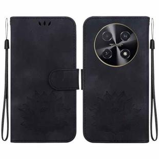 For Huawei nova 12i Lotus Embossed Leather Phone Case(Black)