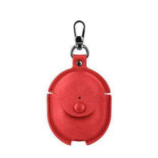 For Redmi Buds 4 Business Leather Earphone Protective Case with Hook(Red)