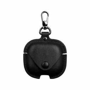 For Redmi Buds 6 Active Edition Business Leather Earphone Protective Case with Hook(Black)