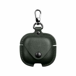 For Redmi Buds 6 Active Edition Business Leather Earphone Protective Case with Hook(Green)