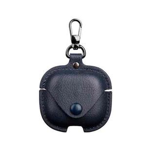 For Redmi Buds 6 Active Edition Business Leather Earphone Protective Case with Hook(Blue)