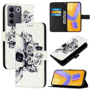 For vivo V27 Global / V27 Pro Global 3D Painting Horizontal Flip Leather Phone Case(Skull)