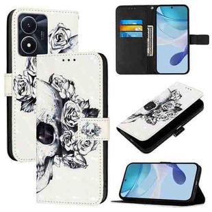 For vivo Y02s / Y16 / Y35 5G 3D Painting Horizontal Flip Leather Phone Case(Skull)