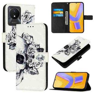 For vivo Y02 / Y02A / Y02t / Y11 2023 3D Painting Horizontal Flip Leather Phone Case(Skull)