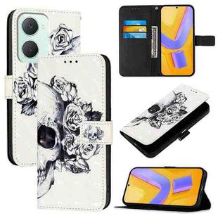 For vivo Y03 Global 3D Painting Horizontal Flip Leather Phone Case(Skull)