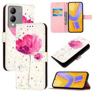 For vivo Y17s 4G Global / 5G India 3D Painting Horizontal Flip Leather Phone Case(Flower)
