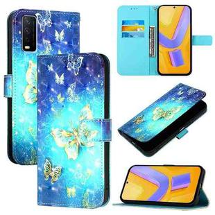 For vivo Y20 / Y20a / Y20g / Y20i / Y20s 3D Painting Horizontal Flip Leather Phone Case(Golden Butterfly)