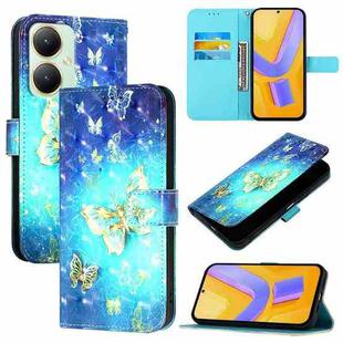 For vivo Y27 4G Global 3D Painting Horizontal Flip Leather Phone Case(Golden Butterfly)