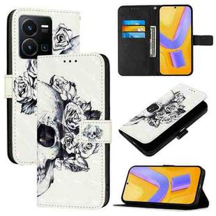 For vivo Y35 4G / Y22 / Y22s / Y77 Global 3D Painting Horizontal Flip Leather Phone Case(Skull)