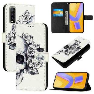 For vivo Y70S 3D Painting Horizontal Flip Leather Phone Case(Skull)