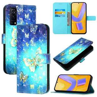 For vivo Y72 5G / iQOO Z3 5G / Y52 5G 3D Painting Horizontal Flip Leather Phone Case(Golden Butterfly)