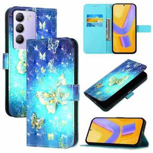 For vivo Y100 5G IDN / Y200e 5G Global 3D Painting Horizontal Flip Leather Phone Case(Golden Butterfly)