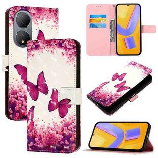 For vivo Y100 5G Global 3D Painting Horizontal Flip Leather Phone Case(Rose Butterfly)