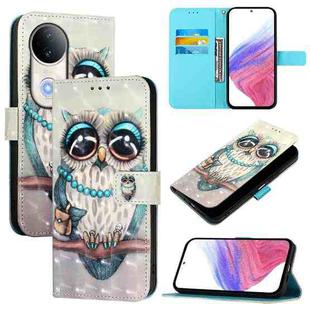 For vivo S20 3D Painting Horizontal Flip Leather Phone Case(Grey Owl)