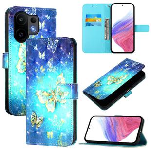 For vivo S30 3D Painting Horizontal Flip Leather Phone Case(Golden Butterfly)