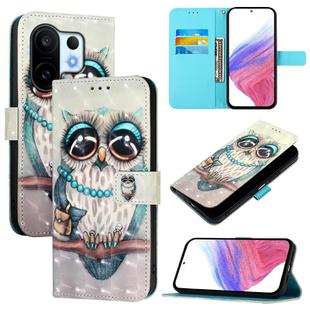 For vivo S30 Pro mini 3D Painting Horizontal Flip Leather Phone Case(Grey Owl)