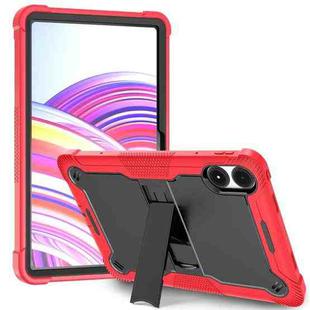 For Xiaomi Redmi Pad Pro 12.1 Shockproof Silicone Hybrid PC Tablet Case with Holder(Black + Red)